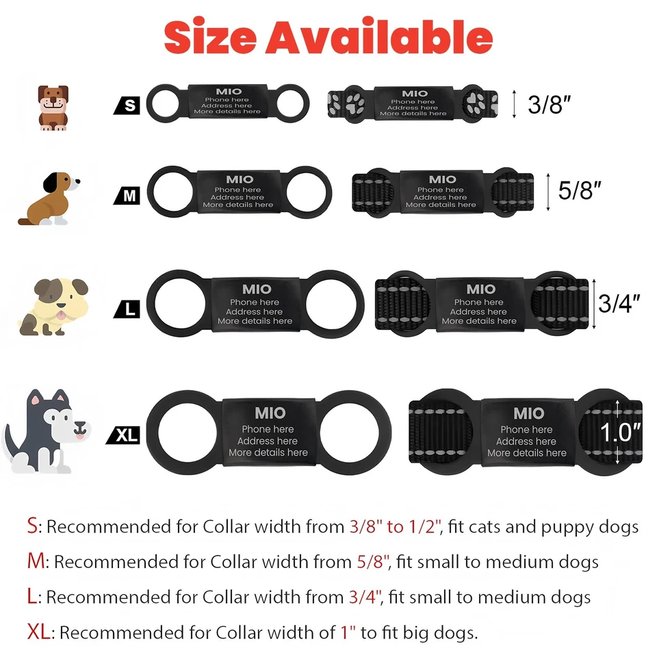 Pet Tag Personalized Slide-On Collar Pet ID Tag, Dog Cat Tag with Name Dog Tag - Image 3 of 4