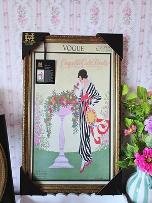 New Mod Vintage Gallery Print Of Vogue Wall Art -Art Deco Style Coquette Fashion