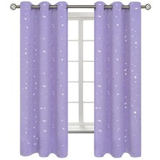 BGment Kids Room Curtains - Thermal Insulated, Silver Star, Grommet, 42x63 In