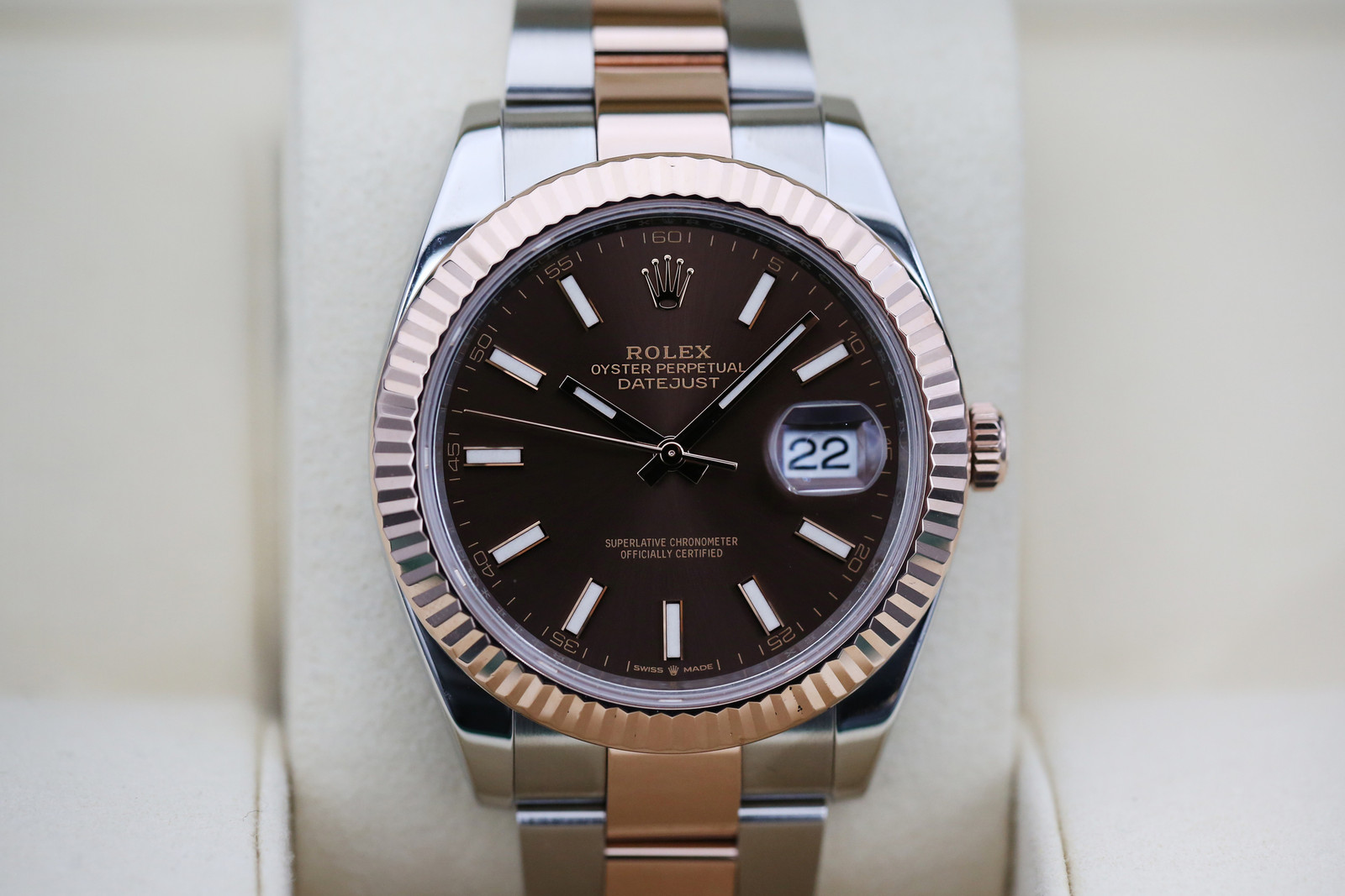 2020 Rolex 126331 Chocolate DATEJUST 41mm Stainless Steel Rose Gold Watch