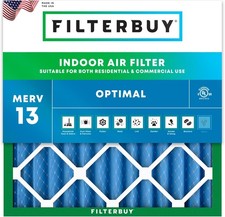 Filterbuy 18x18x2 Pleated Air Filters, Replacement for HVAC AC Furnace MERV 13
