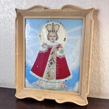 Vintage “Child Of Prague” Framed Embroidered Lithograph By J.S.I. Made In USA