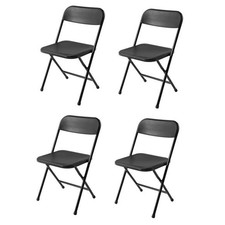 Mainstays MSD536129013025 4 Pack Resin Folding Chair, Black