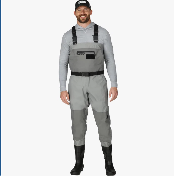 FROGG TOGGS mens Hellbender Pro Bootfoot Fishing Chest Wader, Grey, Size 14 Big - Image 2 of 4