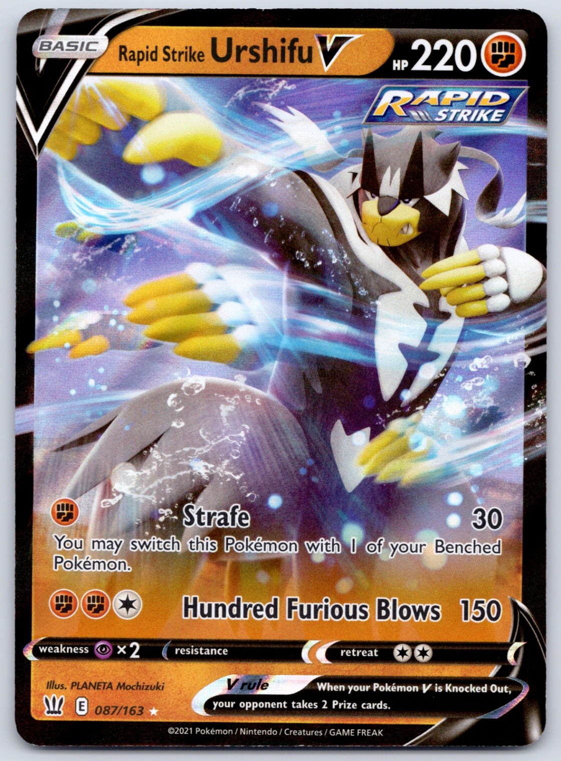 Rapid Strike Urshifu V 087/163 (NM) - SWSH05: Battle Styles - Pokemon TCG