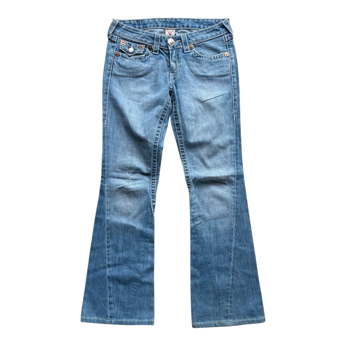 Y2K True Religion Joey Big T Flare Leg Jeans Low Rise Women's Size