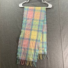 James Pringle Weavers 100 Pure New Wool Multicolor Plaid Scarf made in Scotland