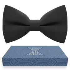 Black Bow Ties for Men Cool Bow Tie Fabric Pretied Unisex Adjustable Big Col...