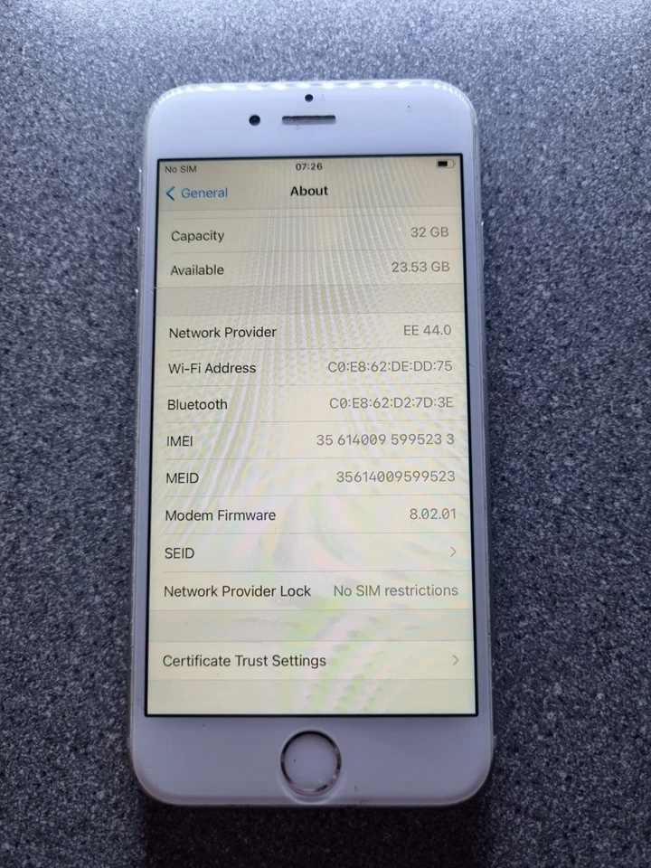 Apple iPhone 6s A1688 32GB Silver Unlocked - Grade C, BH 83%, AA4113 - Image 3 of 4