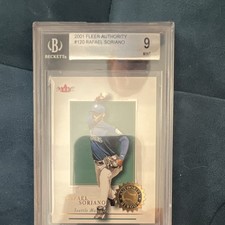 Fleer Authority 2001 Rafael Soriano #120 Seattle Mariners Beckett Graded 9