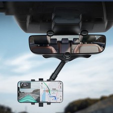 Car Rearview Mirror Phone Mount Phone Holder for Apple iPhone Samsung Galaxy