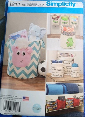 Uncut Sewing Pattern Simplicity 1214 Organizers Home Decor For Baby Toys Gadgets