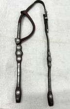Circle Y Single Ear Head Stall Ornate Inlaid Silver Conchos Horse Show Bridle
