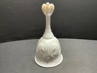 Fenton Art Glass  Bicentennial Patriot Bell Eagle Finial White Milk Glass 6.5”H