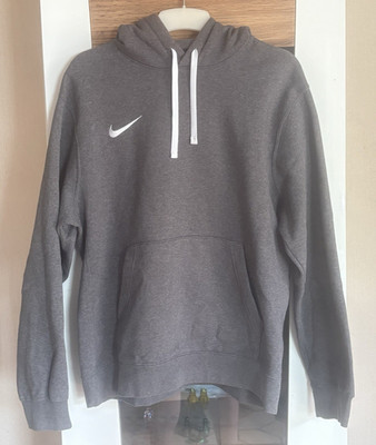 Nike Herren Hoodie Kapuzenpullover Grau Gr. M mit Logo Sport Pullover
