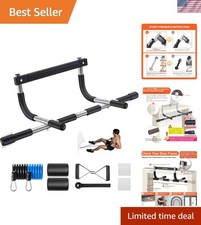 Multi-Grip Pull Up Bar for Doorway 440 lbs Capacity with Band Resistance Set