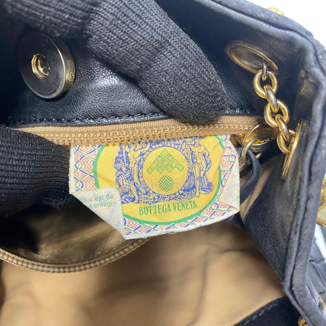 Bottega Veneta Intrecciato shoulder bag black leather Authentic thumbnail 17