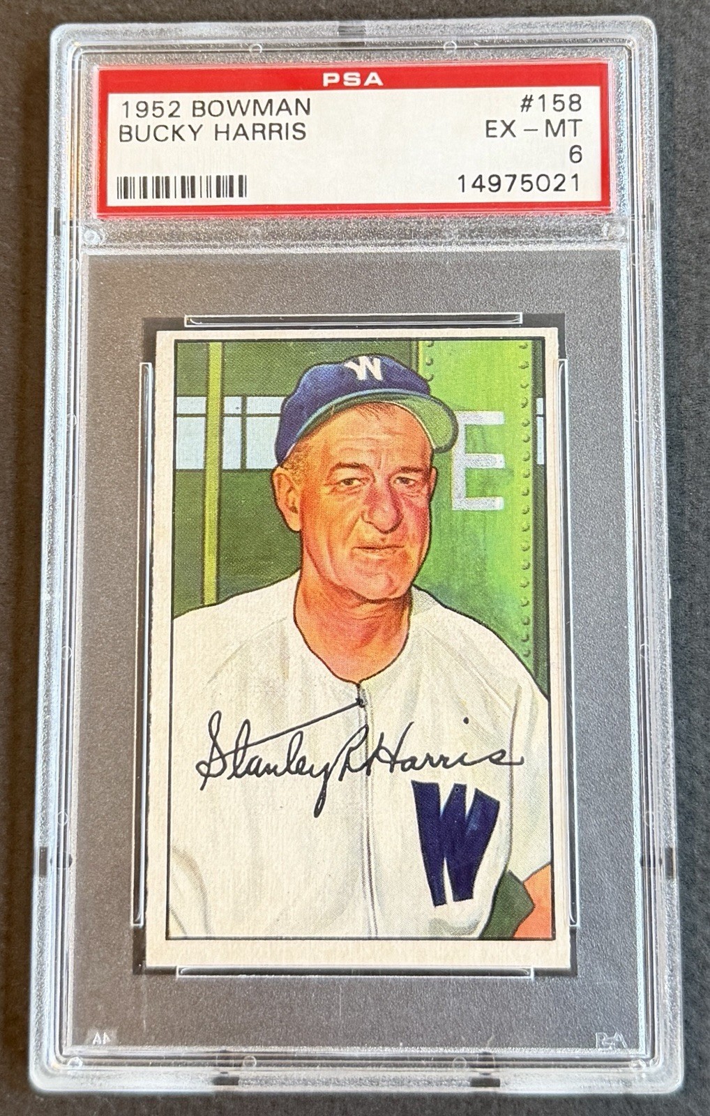 1952 Bowman Bucky Harris #158 PSA 6