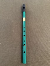 Feadog Brass Irish Tin Whistle Key of D Small Flute Made in Ireland Green