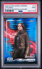 2024 TOPPS CHROME STAR WARS BLUE BLASTER PULSAR REFRACTOR 119 JYN ERSO PSA 9