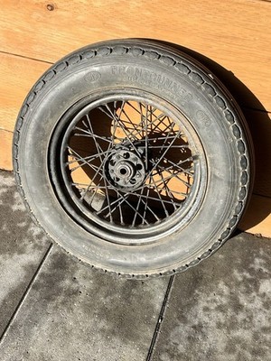 Harley Star Hub Wheel Beck Tire, Very Old Vintage Speed Pan Knucklehead rat rod 