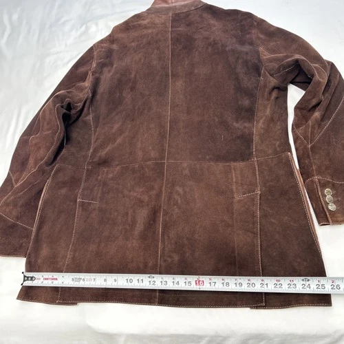 GIMO'S MENSWEAR Suede XL Jacket Brown Leather Utility Safari Field Blazer Italy image 19