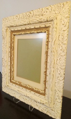 White Carved Picture Frame 16 x 20 Glass Front Large Art Gallery Antique - Picture 6 of 11