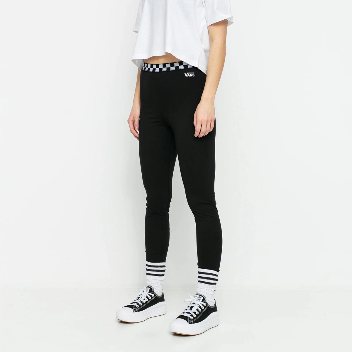 Vans Bladez Check Leggings Women's Black Sportswear Activewear Bottoms