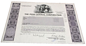 NOVEMBER 1982 PENN CENTRAL COMPANY STOCK CERTIFICATE B