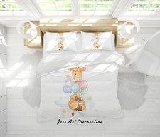 3D Giraffe Balloon Cartoon Kids Quilt Cover Set Duvet Cover Bedding Pillowcases