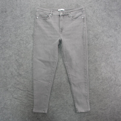 Nine West Jeans Women's 14 Gray Light Wash High Rise Skinny Jeans