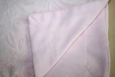 Pink Minky Baby Girls Blanket Flowers Leaves Fleece Raised Soft Security 28"