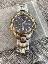 Pulsar Ym92-x013 Stainless Steel Chronograph 100m Watch Xtra Link New Battery