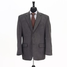 Ralph Lauren 42R Gray Sport Coat Blazer Jacket Solid 2B Polyester