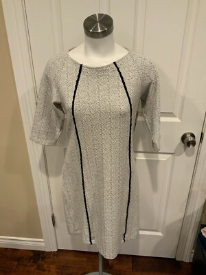 Trouble At The Mill Anthropologie White & Black Speckled Dress, Size XS, NWT!