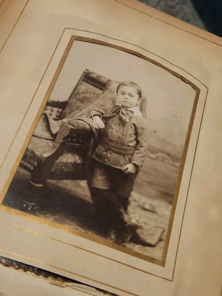 Antique Victorian Photo Album Card Book Train Photo Kids Rare! eBay