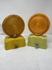 Safety Barricade Lights Lot Of 2 FOR PARTS. Cortina/COLLT