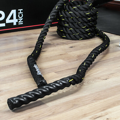 Corde De Combat MATCHU – 9 M X 38 Mm, 8 Kg, Polyester Tissé, Poignées Renforcées – CrossFit, Muscu, Cardio