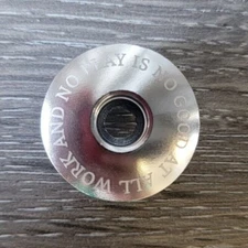 All Work And No Play Is No At All Bike Top Cap 1 1/8" Silver Stem Gary Fisher