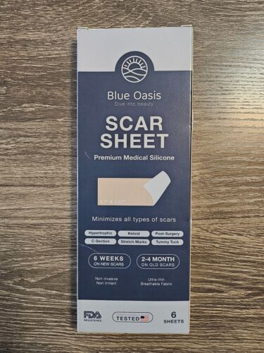 Blue Oasis Silicone Scar Sheets Tape Strips Patches Scar Treatment Breathable