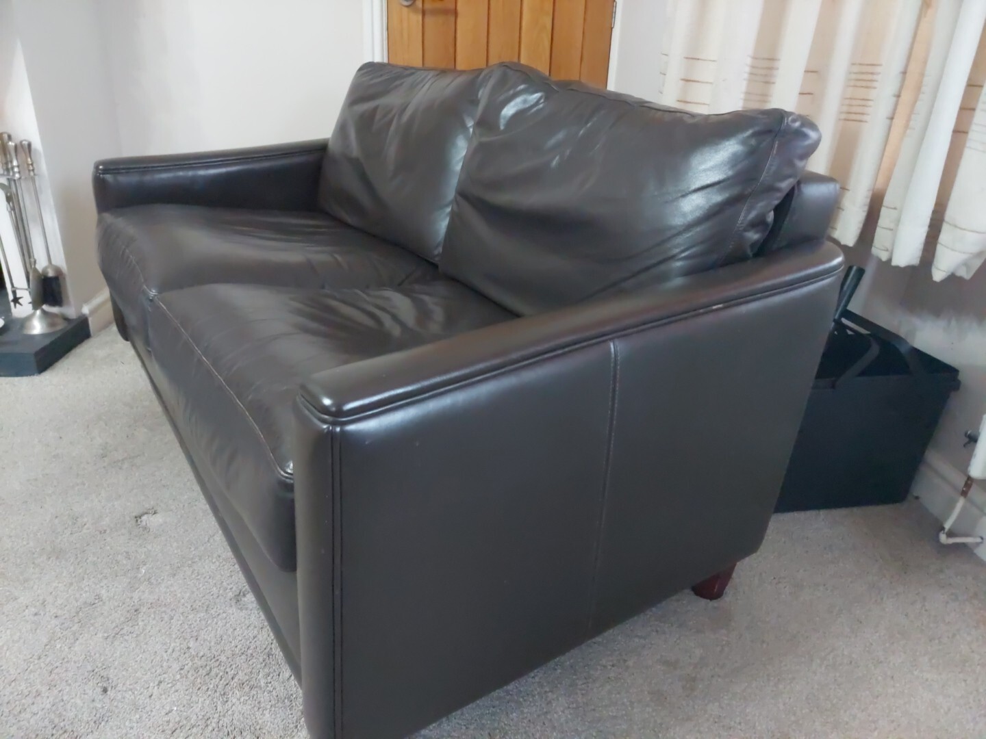 John Lewis Leather 2 Seater Sofa Brown eBay