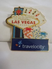 Welcome To Las Vegas Nevada "Travelocity" 4 Aces Lapel Hat Pin