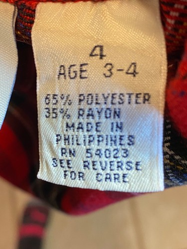 Gap Kids Plaid Skirt Sz 4 Age 3-4 Red/ Black Button & Zipper Close Elastic Back - Picture 18 of 20