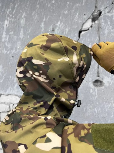 Tactical Demi-Season Multicam Softshell Fleece Jacket Military Water Repell 💙💛 - Picture 7 of 8