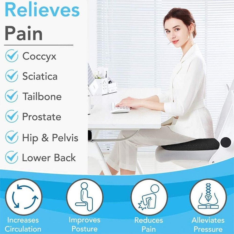 Cooling Gel Seat Cushion With Honeycomb Design - Breathable, Double Thick Egg Pad