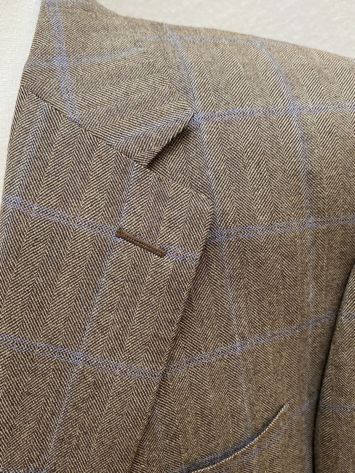 Men’s Canali Nordstrom Wool Herringbone Windowpan… - image 4