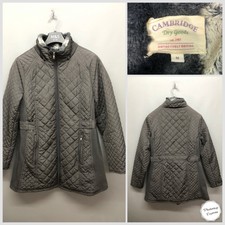 Cambridge Dry Goods Women's Brown Quilted Jacket Medium Winter Outdoor Faux Fur