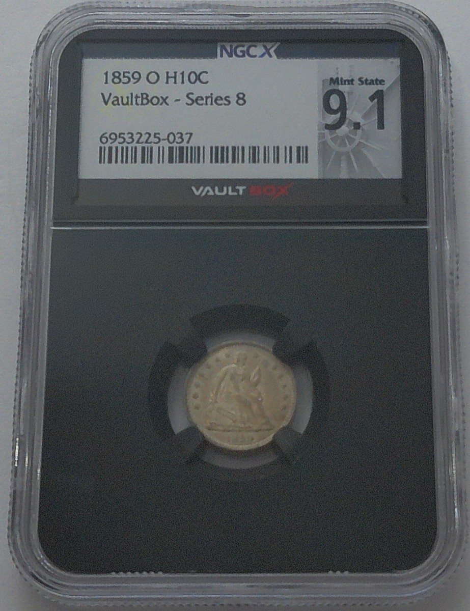 1859 O NGCX 9.1 H10C Series Liberty Half Dime Vault Box Series 8
