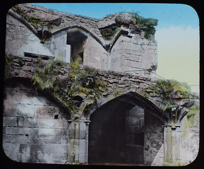 KENILWORTH CASTLE MERWYNS BOWER C1890 GETÖNT Magic Lantern Dia FOTOGRAPH