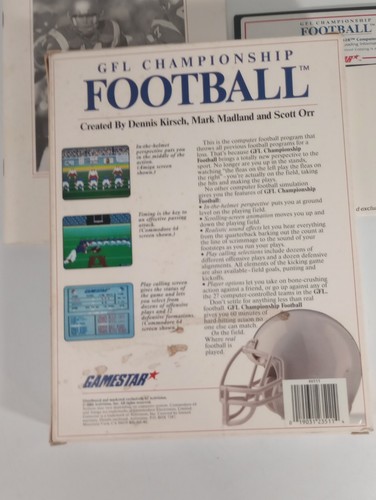GFL Championship Football Commodore 64 Box Game & Manual - Picture 2 of 3